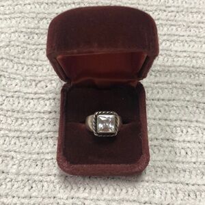 Silpada Elizabeth Square Silver CZ Ring